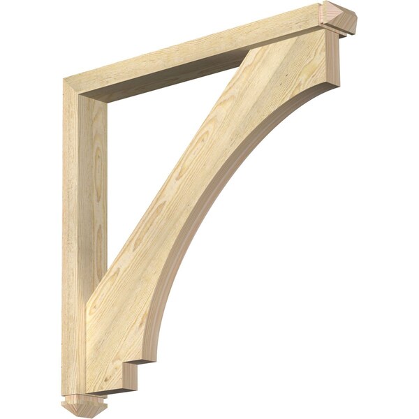 Ekena Millwork Imperial Arts and Crafts Rough Sawn Bracket w/ Offset Brace, Douglas Fir, 4"W x 32"D x 32"H BKT0402X32X32IMP03RDF - main